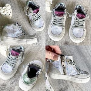 🆕 P448 Toddler High Top Glitter Sneakers